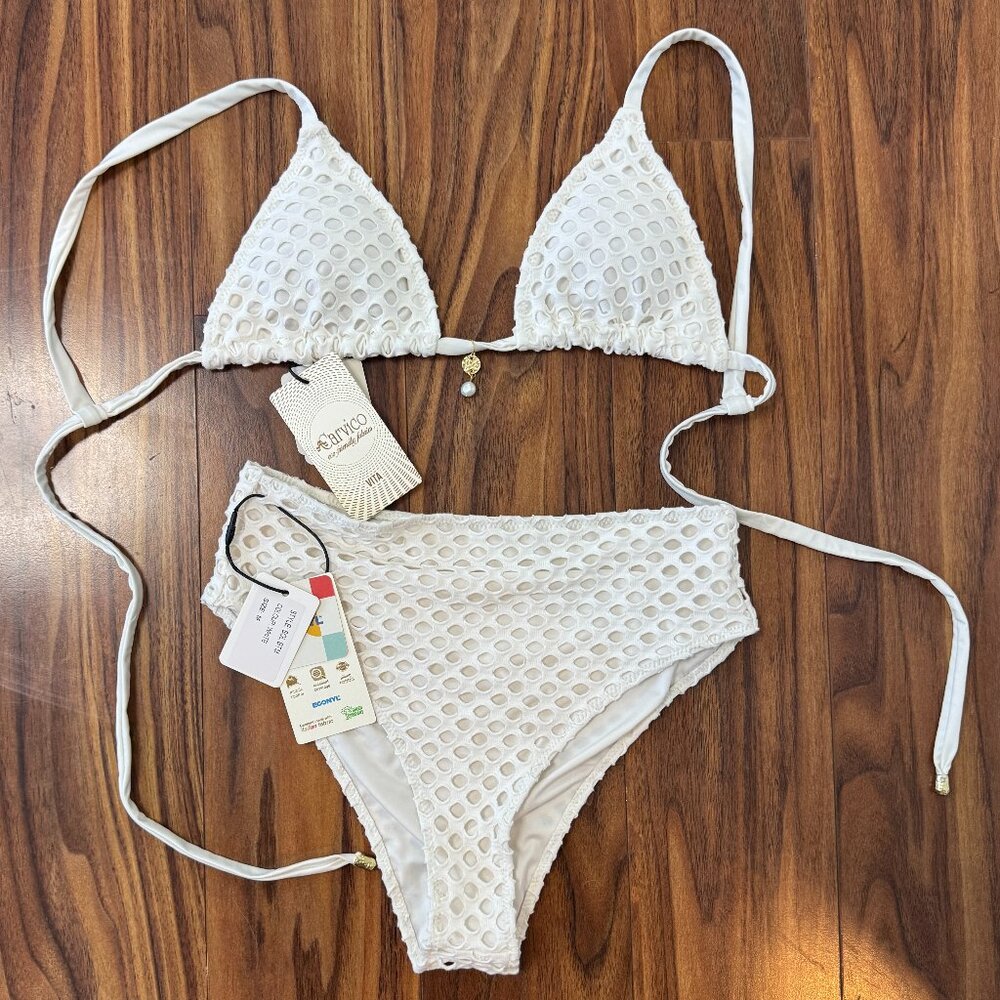 White High Waist Bikini Set NEW Carvico Vita Sol